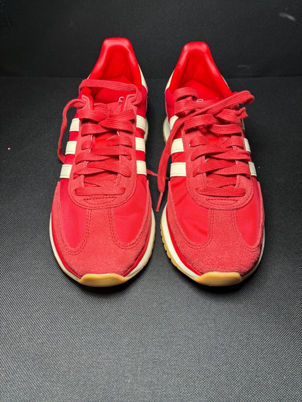 Adidas Red Sneakers with Cream Stripes SKU JS5031 USED